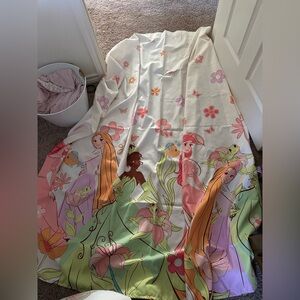 Princess Themed Shower Curtain with Floral Design